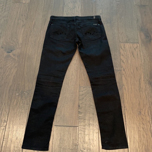7 for All Mankind black jeans crystals Sz 30 - Picture 7 of 9